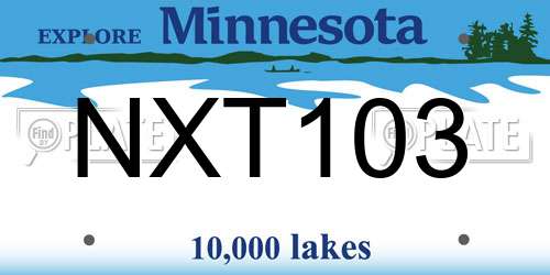 NXT103 Minnesota License Plate