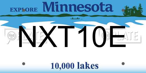 NXT10E Minnesota License Plate