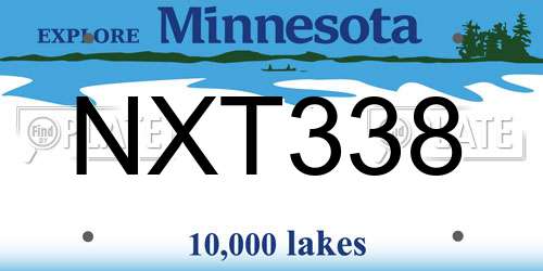 NXT338 Minnesota License Plate