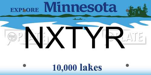 NXTYR Minnesota License Plate