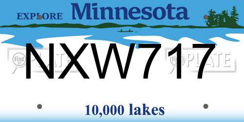 NXW717 Minnesota License Plate