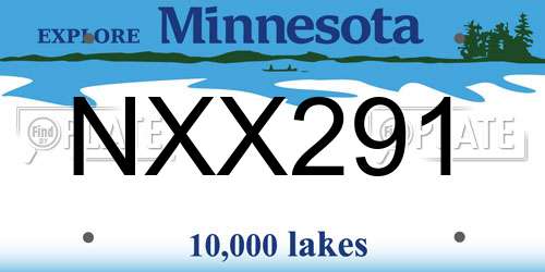 NXX291 Minnesota License Plate
