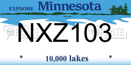 NXZ103 Minnesota License Plate