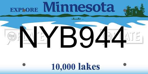 NYB944 Minnesota License Plate