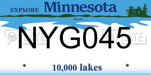 NYG045 Minnesota License Plate