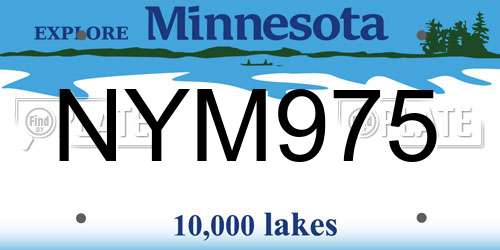 NYM975 Minnesota License Plate