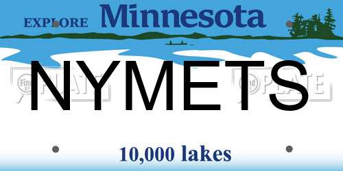 NYMETS Minnesota License Plate