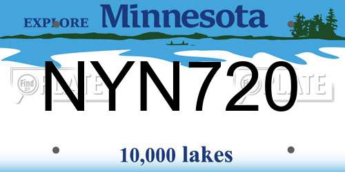 NYN720 Minnesota License Plate