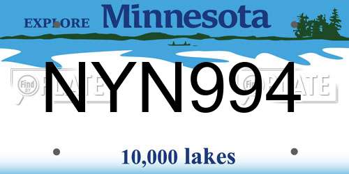 NYN994 Minnesota License Plate