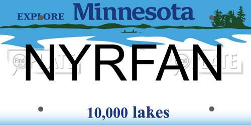 NYRFAN Minnesota License Plate