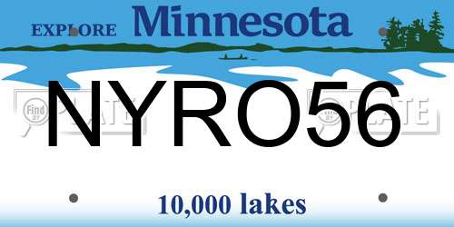 NYRO56 Minnesota License Plate