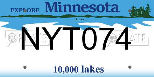 NYT074 Minnesota License Plate