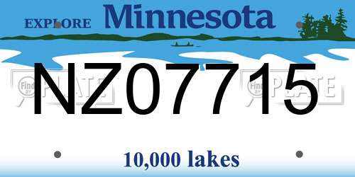 NZ07715 Minnesota License Plate