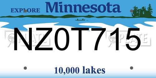 NZ0T715 Minnesota License Plate