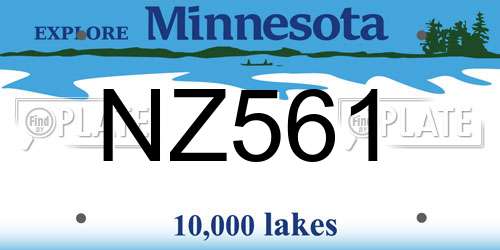 NZ561 Minnesota License Plate
