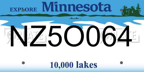 NZ5O064 Minnesota License Plate