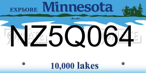 NZ5Q064 Minnesota License Plate