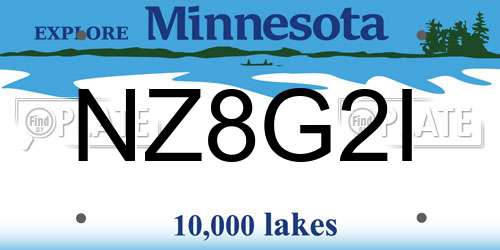 NZ8G2I Minnesota License Plate
