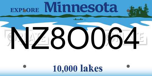 NZ8O064 Minnesota License Plate