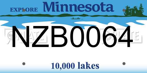 NZB0064 Minnesota License Plate