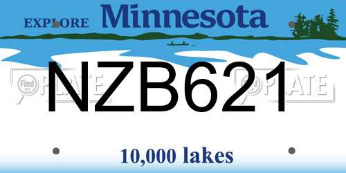 NZB621 Minnesota License Plate