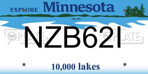 NZB62I Minnesota License Plate