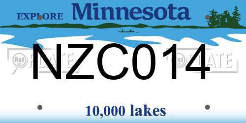 NZC014 Minnesota License Plate