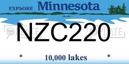 NZC220 Minnesota License Plate