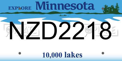 NZD2218 Minnesota License Plate