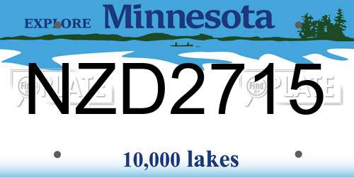 NZD2715 Minnesota License Plate