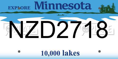 NZD2718 Minnesota License Plate