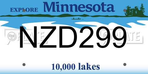 NZD299 Minnesota License Plate