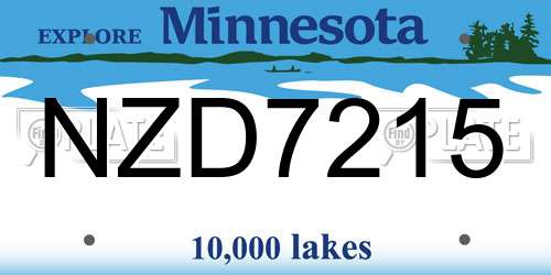 NZD7215 Minnesota License Plate
