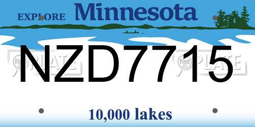 NZD7715 Minnesota License Plate