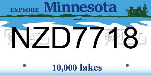 NZD7718 Minnesota License Plate