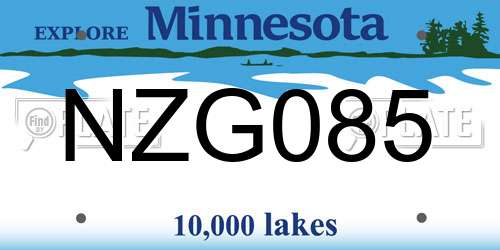 NZG085 Minnesota License Plate