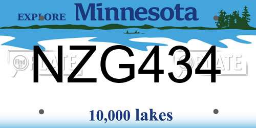 NZG434 Minnesota License Plate