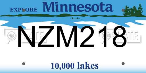 NZM218 Minnesota License Plate