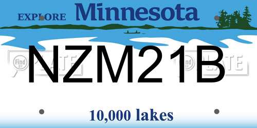 NZM21B Minnesota License Plate
