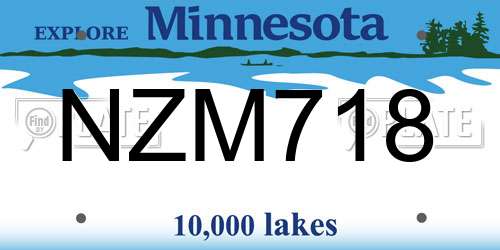 NZM718 Minnesota License Plate