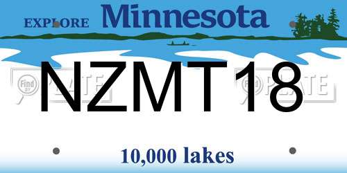 NZMT18 Minnesota License Plate