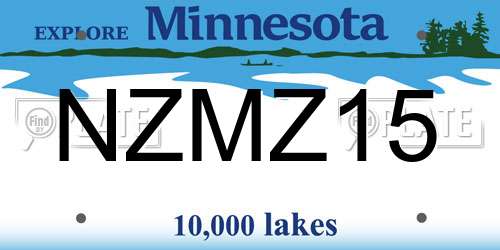 NZMZ15 Minnesota License Plate