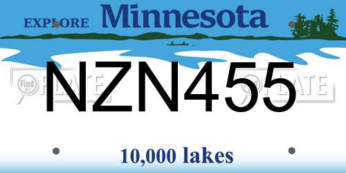 NZN455 Minnesota License Plate