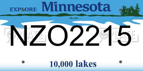 NZO2215 Minnesota License Plate