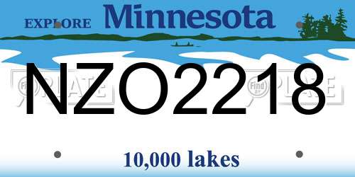 NZO2218 Minnesota License Plate
