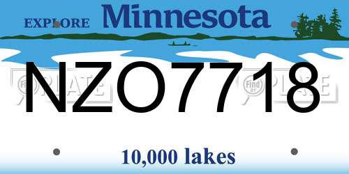 NZO7718 Minnesota License Plate