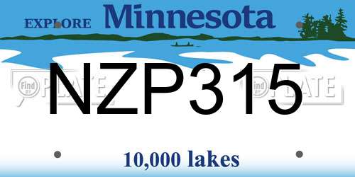 NZP315 Minnesota License Plate