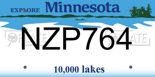 NZP764 Minnesota License Plate