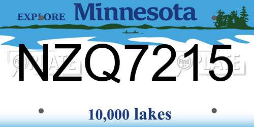 NZQ7215 Minnesota License Plate