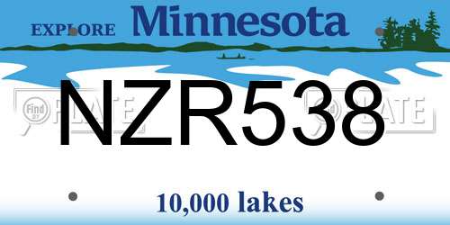 NZR538 Minnesota License Plate